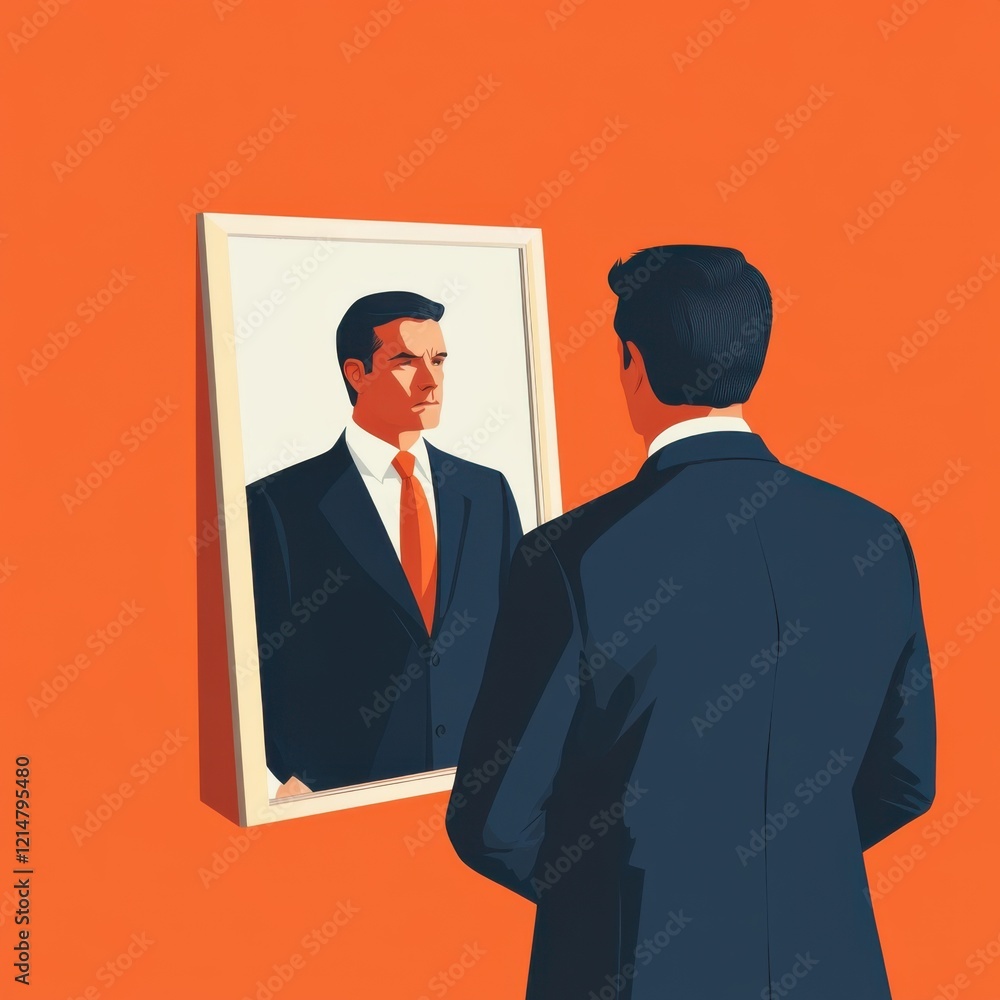 Contemplation: A Man's Reflection in the Mirror Contemplation: A Man's Reflection in the Mirror