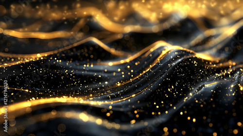 Abstract black and gold bac...