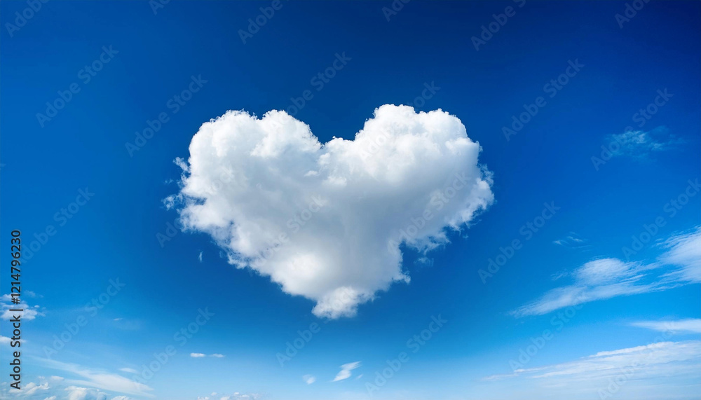 Fluffy cloud shapes as a heart for Valentine's day celebration background Fluffy cloud shapes as a heart for Valentine's day celebration background