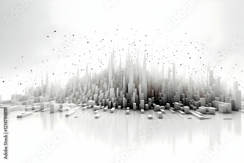 3D White Abstract Cityscape...