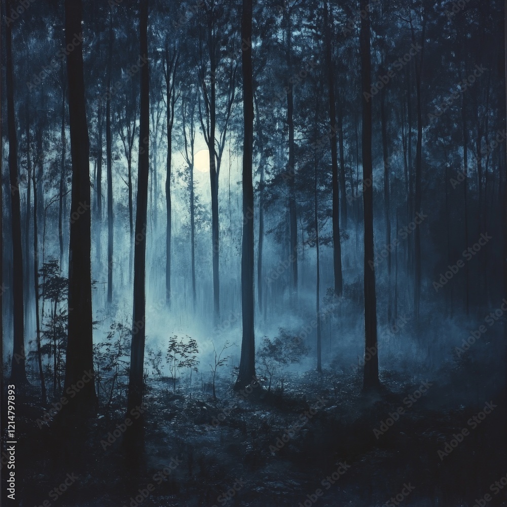 Mysterious Pathway Through a Forest at Night Mysterious Pathway Through a Forest at Night