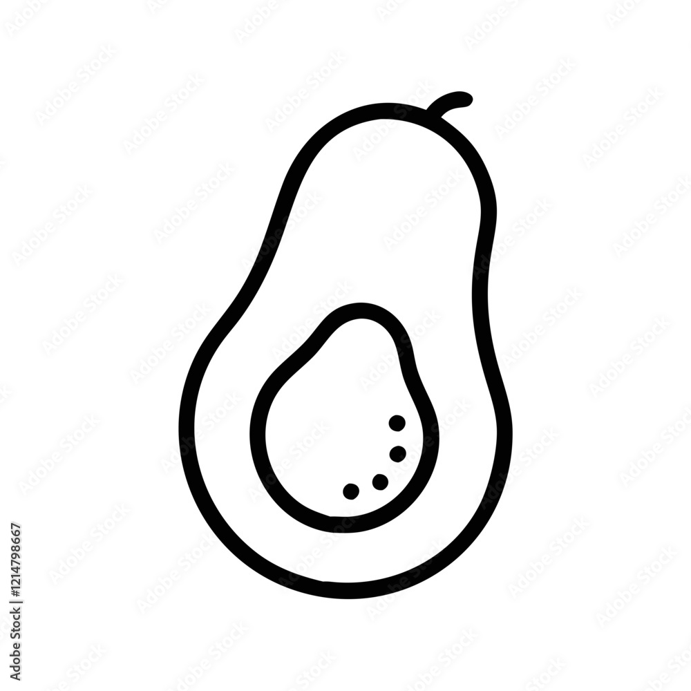 Simple black vector icon of an avocado Simple black vector icon of an avocado