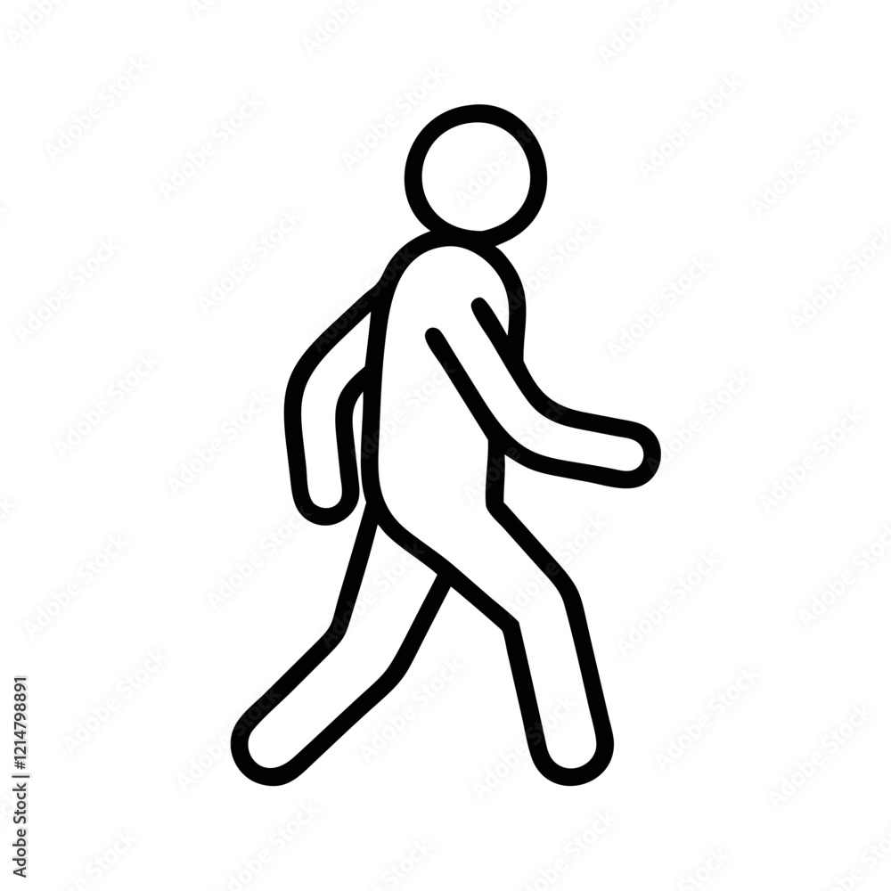 Vector Black Icon of a Walking Person, Minimalist Design, Pedestrian Concept Vector Black Icon of a Walking Person, Minimalist Design, Pedestrian Concept