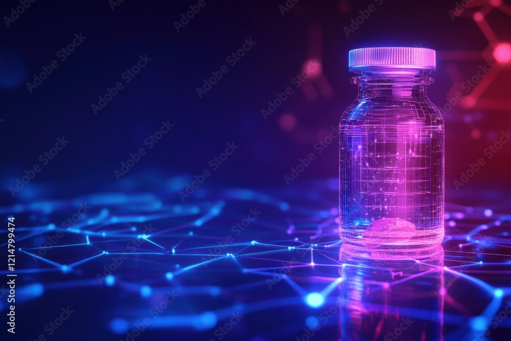 Futuristic Technology and Science Concept with Bottle Futuristic Technology and Science Concept with Bottle