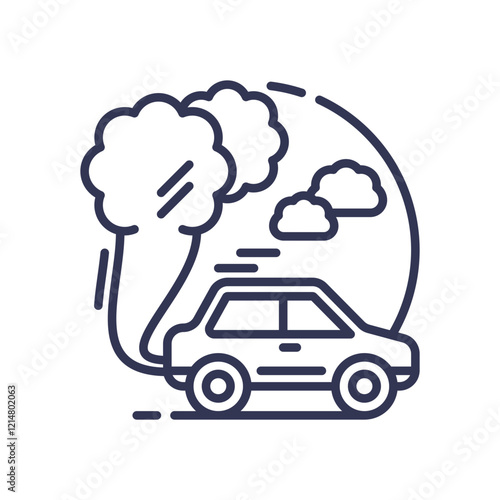 Car emitting exhaust fumes, symbolizing vehicle pollution.