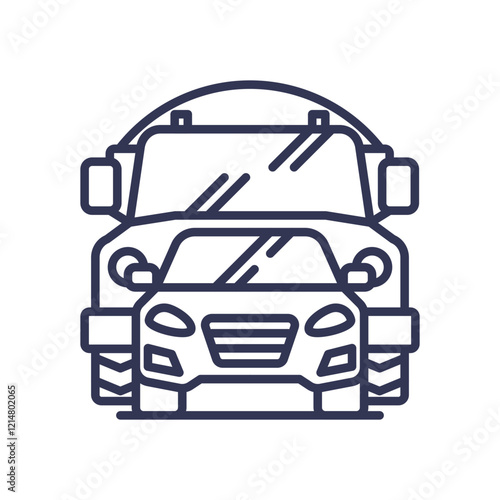 Illustration of a car and truck symbolizing vehicle variety and diversity. photo