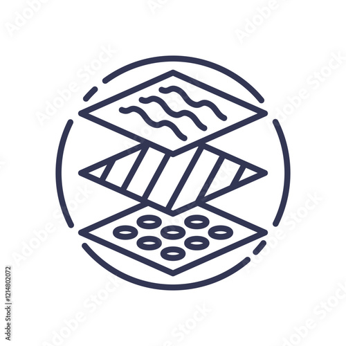 Geometric layers with patterns symbolize complexity and structure in UnveilingPatterns.