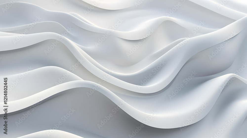 Obraz premium Abstract White Background with Soft Waves Flowing Gently across the Frame