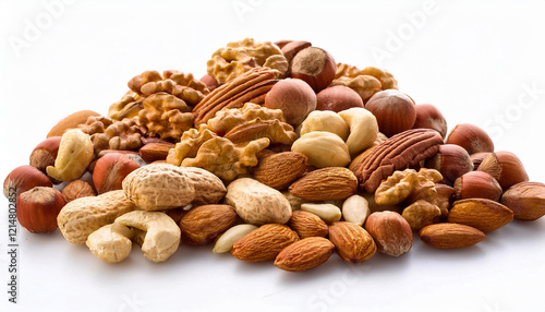 Wallpaper Mural Almonds, hazelnuts, walnuts and pistachios piled up on a white studio background Torontodigital.ca