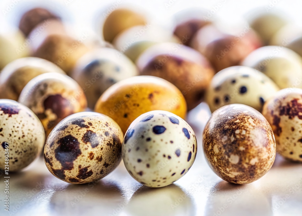 Obraz premium White Background with Quail Egg Dots: Long Exposure Abstract Photography