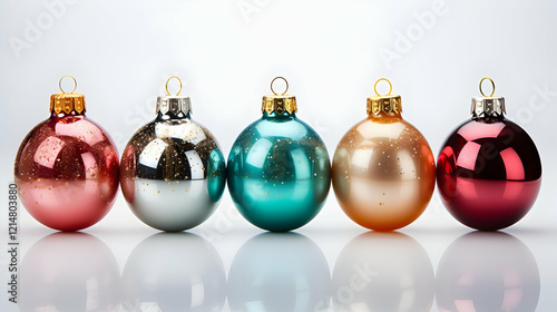 Five Colorful Christmas Orn...