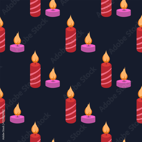 Seamless vector pattern design with candles