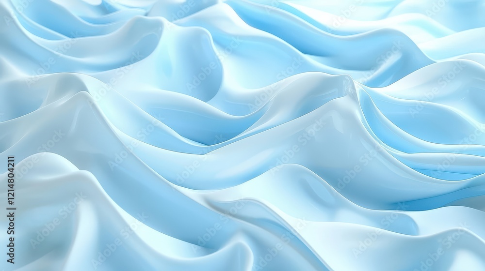 Obraz premium Flowing blue silk fabric studio textures softness