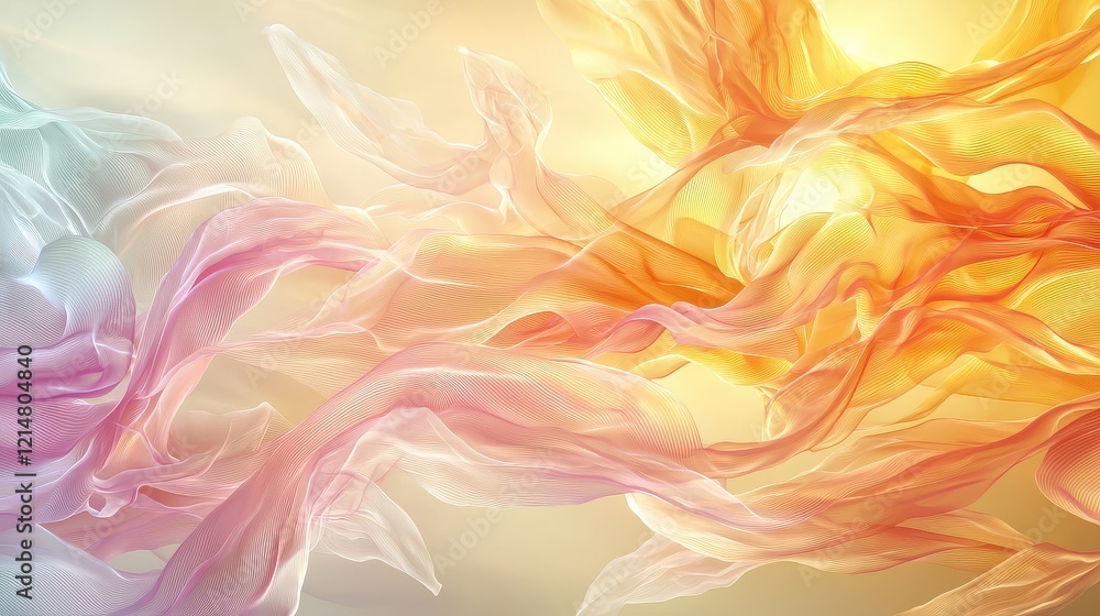 Obraz premium Dynamic abstract waves of color digital art