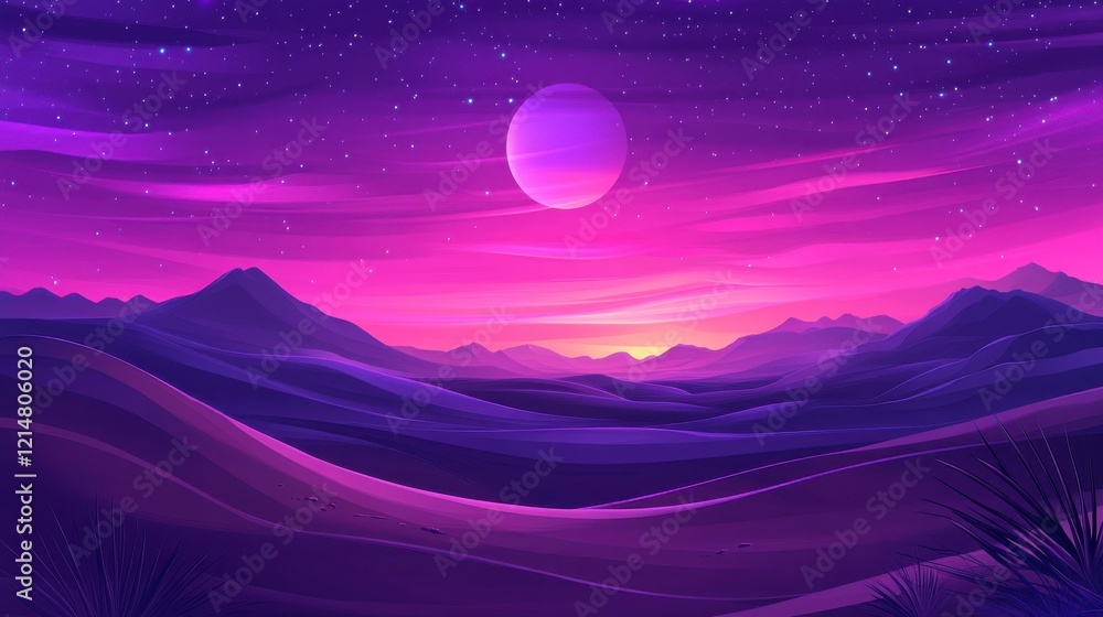 Twilight Desert Dunes with Soft Light and Realistic Texture Twilight Desert Dunes with Soft Light and Realistic Texture