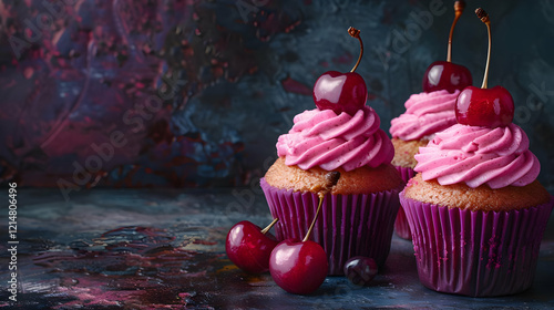 Delicious Cupcakes Topped w...