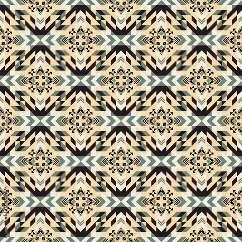 American tribal ethnic native pattern seamless.Traditional Navajo,Aztec,Apache,Southwest and Mexican style fabric pattern.Abstract vector motif pattern.For fabric,clothing,blanket,woven,wrap,decorate.