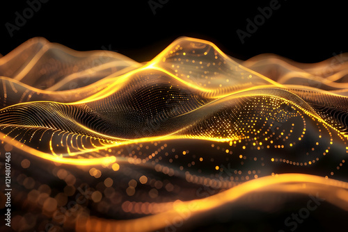 Abstract golden particle wa...