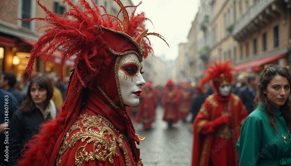 Traditional Carnival Mask in Venice, Italy. Concept of culture, festival, and celebration. Traditional Carnival Mask in Venice, Italy. Concept of culture, festival, and celebration.