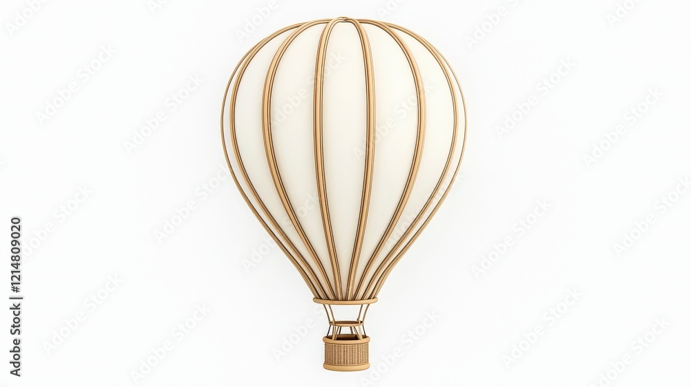 Fototapeta premium A classic hot air balloon with a sleek design, perfect for capturing the essence of adventure and exploration in the skies.
