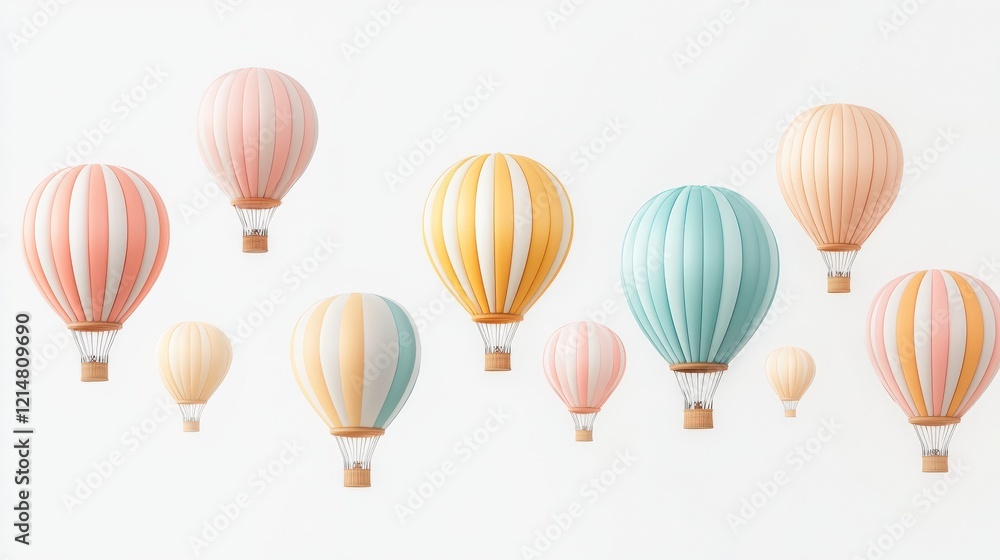 A collection of colorful hot air balloons floating gently in the sky, symbolizing adventure, freedom, and the joy of exploration. A collection of colorful hot air balloons floating gently in the sky, symbolizing adventure, freedom, and the joy of exploration.