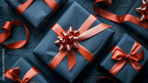 Elegantly Wrapped Navy Blue...