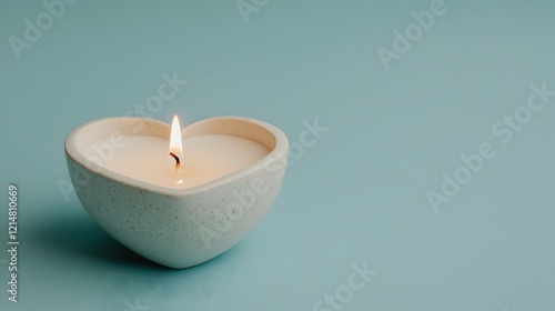 Wallpaper Mural Heart Shaped Candle with Flame on Calm Background Torontodigital.ca