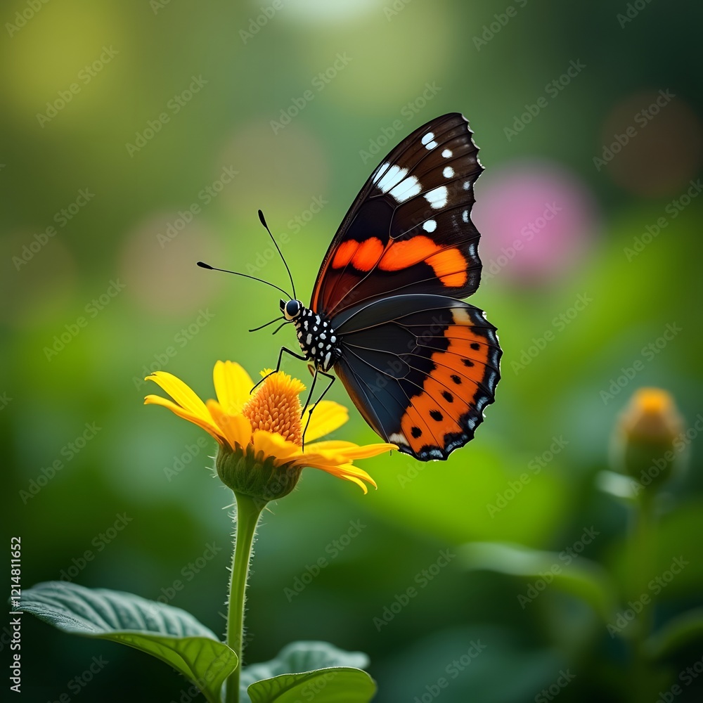 Vibrant Butterfly A Macro Masterpiece in a Lush Garden Vibrant Butterfly A Macro Masterpiece in a Lush Garden
