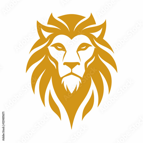 Golden Lion Head Logo: High-End Automotive & Financial Design