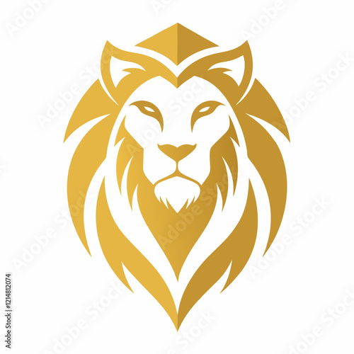 Golden Lion Head Logo: High-End Automotive & Financial Design