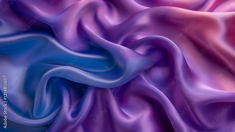 Obraz premium Flowing Purple and Blue Cloth Creates an Elegant Abstract Background