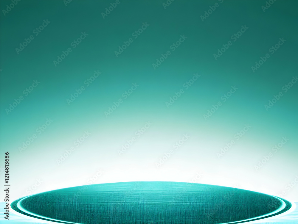Turquoise Podium Creates a Modern Display Platform on a Gradient Teal Backdrop. Turquoise Podium Creates a Modern Display Platform on a Gradient Teal Backdrop.