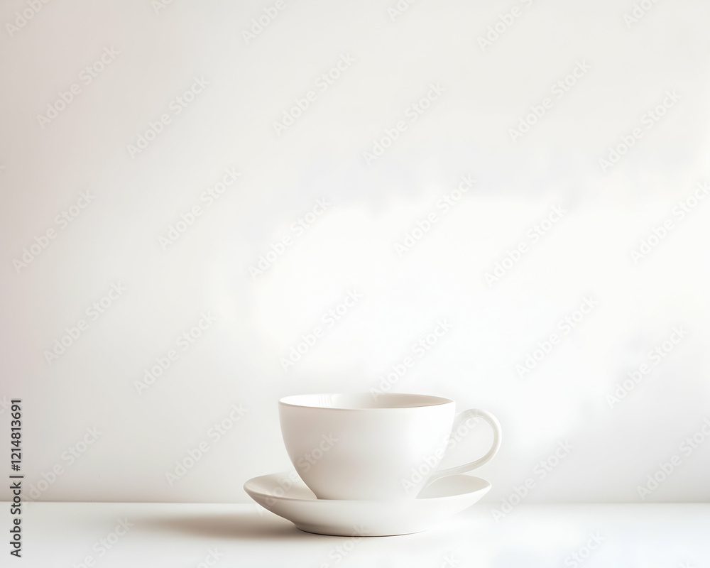 Serene Morning Coffee: A Minimalist Teacup Still Life Serene Morning Coffee: A Minimalist Teacup Still Life
