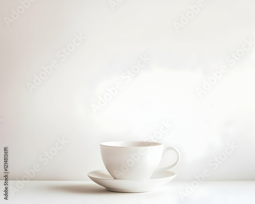Wallpaper Mural Serene Morning Coffee: A Minimalist Teacup Still Life Torontodigital.ca