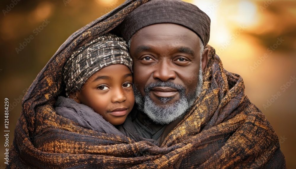 Capture the heartwarming essence of human connection with A kind smile exchanged between strangers, radiating warmth, care, and genuine kindness in this portrait See an adult and child wrapped in Capture the heartwarming essence of human connection with A kind smile exchanged between strangers, radiating warmth, care, and genuine kindness in this portrait See an adult and child wrapped in