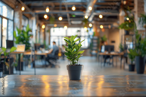 Small Potted Plant Sits on ...