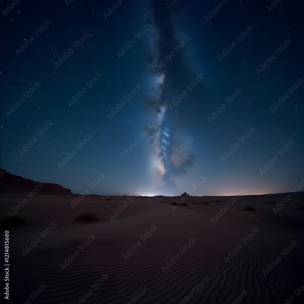 Starry Night Sky Over Vast Desert Landscape - Ideal for Starry Night Sky Over Vast Desert Landscape - Ideal for