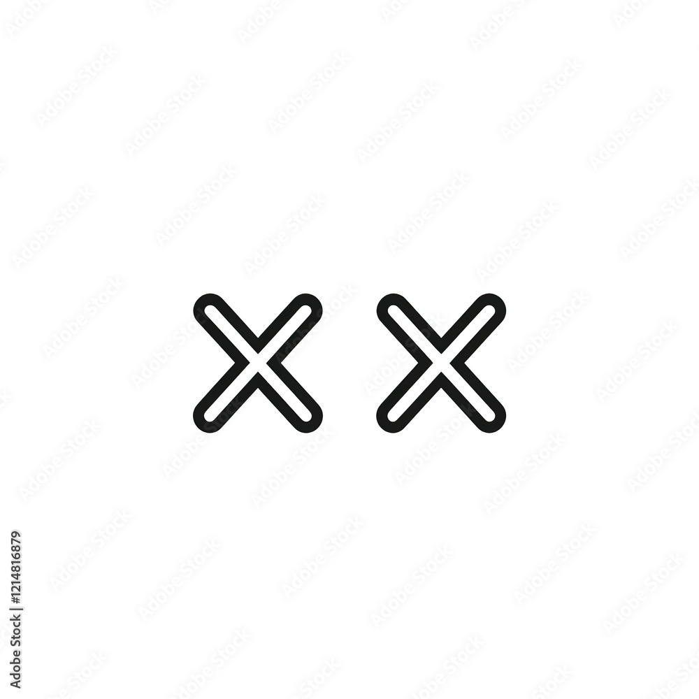 Two simple cross mark icons on white background Two simple cross mark icons on white background