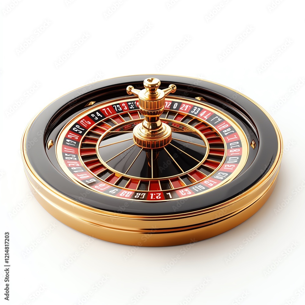A classic roulette wheel with red and black pockets, featuring a spinning ball and a gold-trimmed design, symbolizing chance and gambling. A classic roulette wheel with red and black pockets, featuring a spinning ball and a gold-trimmed design, symbolizing chance and gambling.