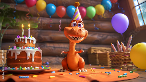3D Dinosaur Celebrates Birt...