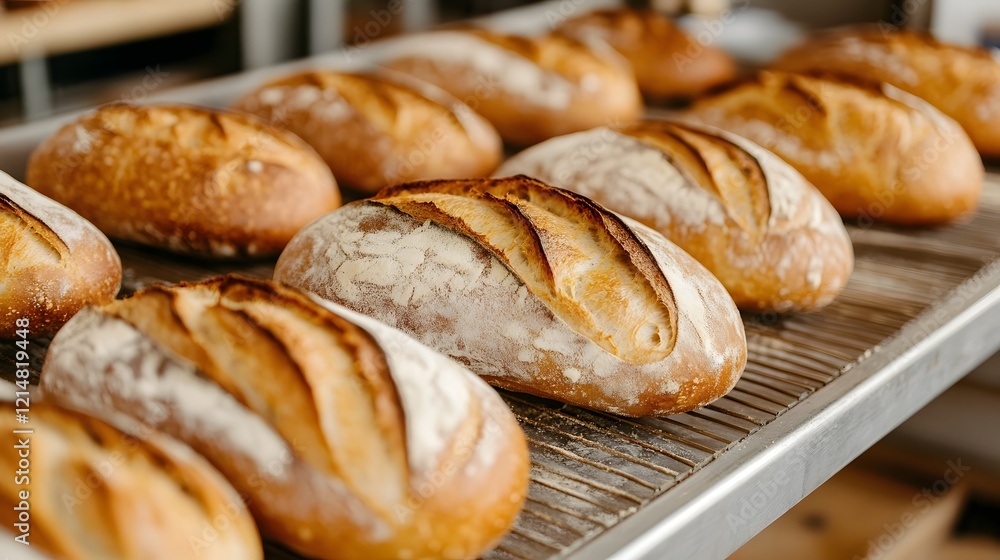Artisanal Bread Production at Modern Bakery Factory Artisanal Bread Production at Modern Bakery Factory