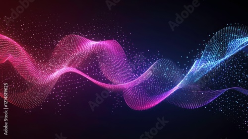 Vibrant Neon Waves with Futuristic Tech Aesthetic