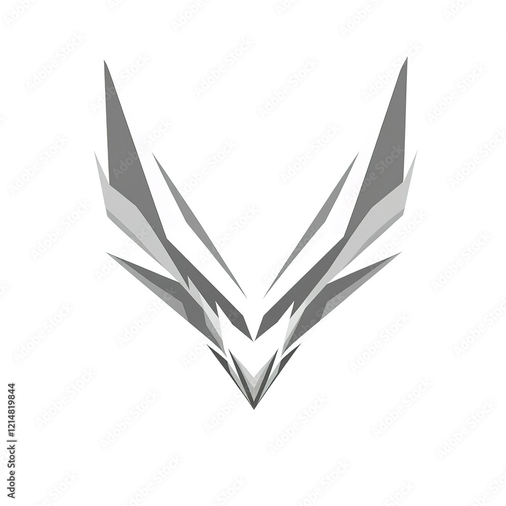 Naklejka premium Abstract gray V-shaped geometric design