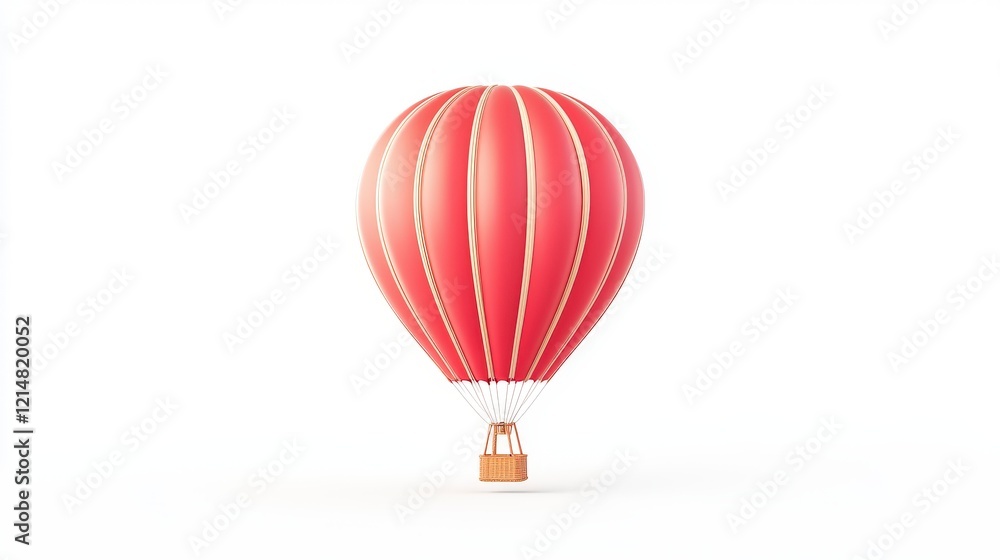 Obraz premium A stunning hot air balloon floating gracefully against a light background, symbolizing adventure, freedom, and the beauty of flight.
