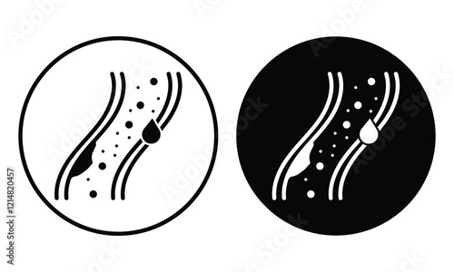 Cholesterol icon set. Cholesterol vector icon set in black and white colour. Simple solid style logo design isolated on white background. Vector illustration.