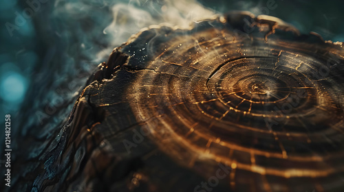 Smoldering Tree Stump Emits...