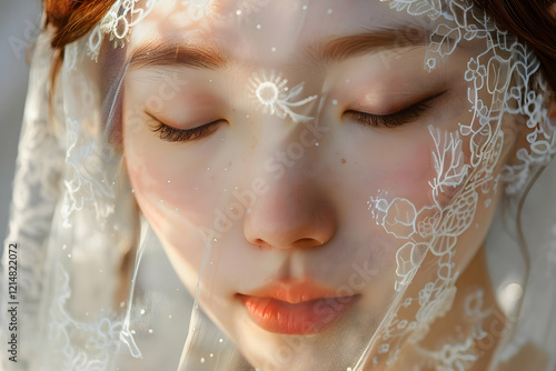 Serene Woman with Eyes Clos...