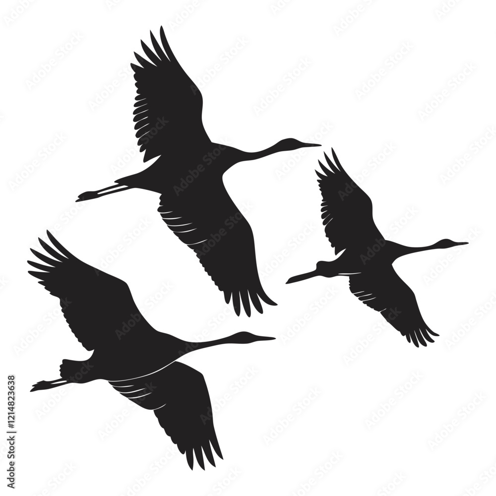 Obraz premium birds flying silhouette