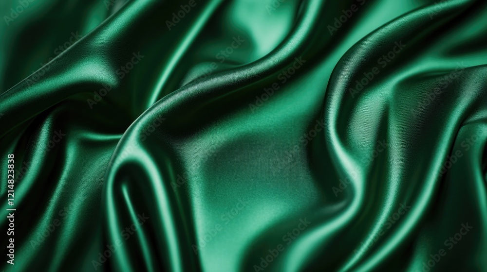 Obraz premium Close-up of soft green velvet material. Shiny, luxurious texture suitable for fashion and decor.