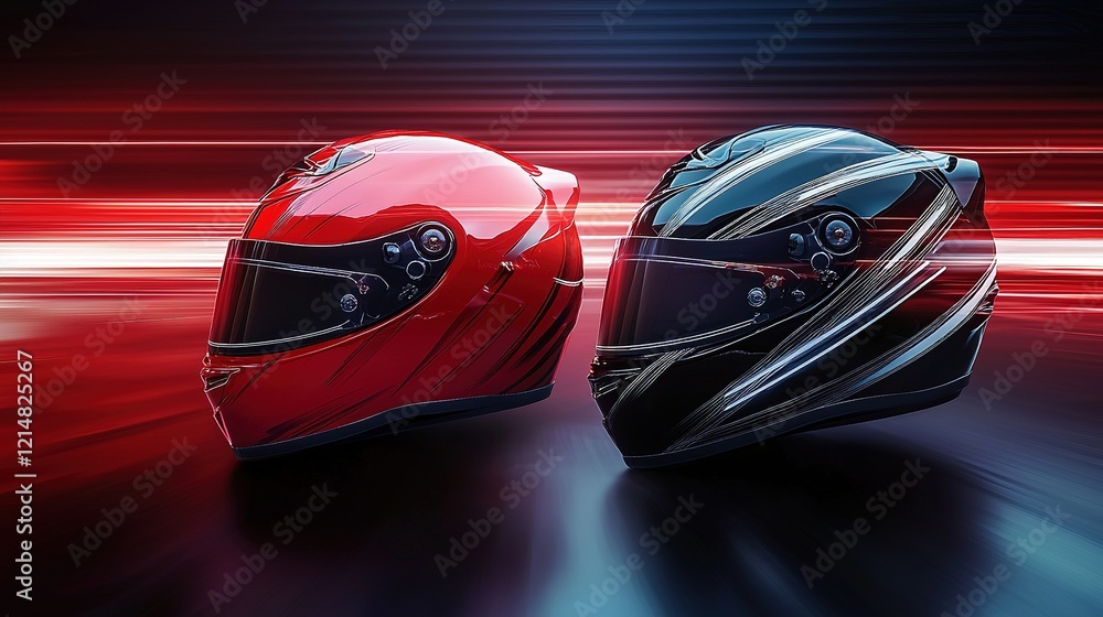 Fototapeta premium Racing Helmets: Speed, Design, Safety